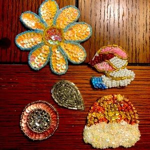 Appliqués bundle sequin beaded all new. Vintage look need good sewing home wow